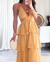 Elegant V Neck Slip Dress